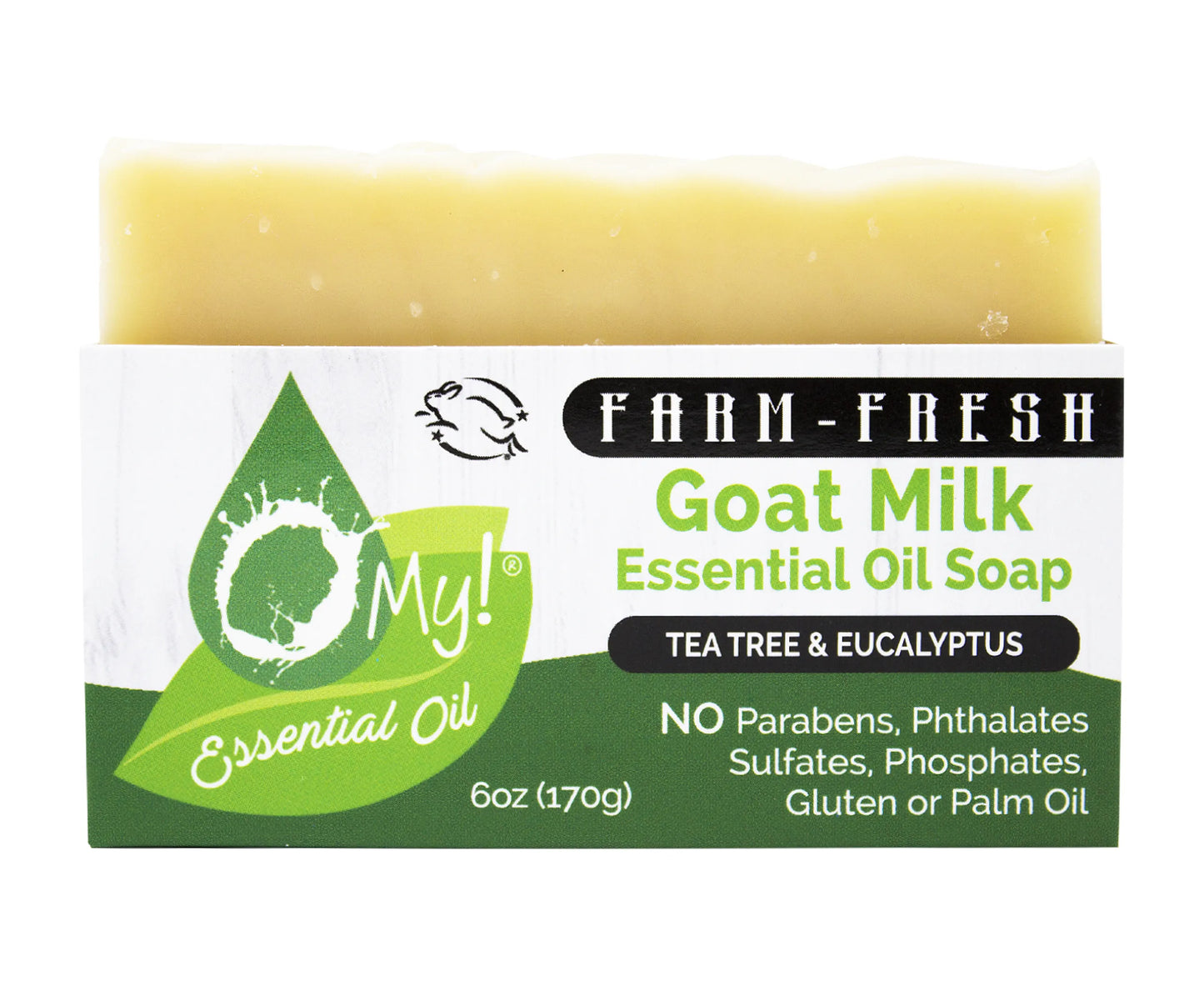 O My! Goat Milk Essential Oil Soap Bar - Made with Farm-Fresh Goat Milk - 100% Pure Essential Oils - Free of Parabens & More - Leaping Bunny Certified - Handcrafted in USA