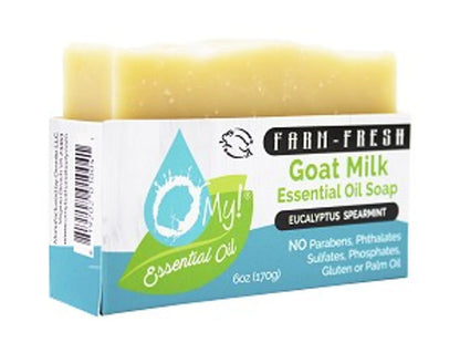 O My! Goat Milk Essential Oil Soap Bar - Made with Farm-Fresh Goat Milk - 100% Pure Essential Oils - Free of Parabens & More - Leaping Bunny Certified - Handcrafted in USA