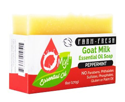 O My! Goat Milk Essential Oil Soap Bar - Made with Farm-Fresh Goat Milk - 100% Pure Essential Oils - Free of Parabens & More - Leaping Bunny Certified - Handcrafted in USA