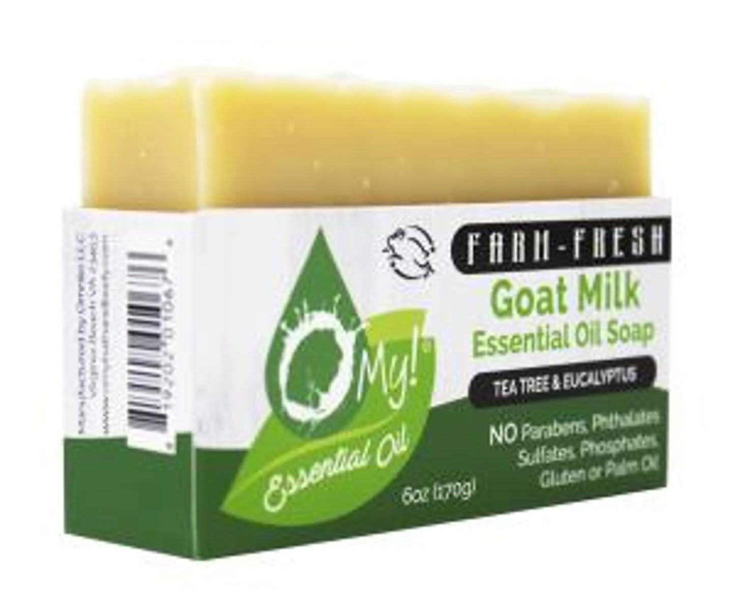 O My! Goat Milk Essential Oil Soap Bar - Made with Farm-Fresh Goat Milk - 100% Pure Essential Oils - Free of Parabens & More - Leaping Bunny Certified - Handcrafted in USA