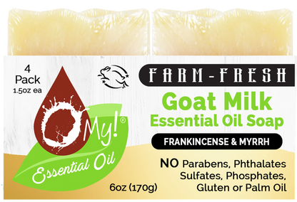 O My! Goat Milk Essential Oil Soap Bar - Made with Farm-Fresh Goat Milk - 100% Pure Essential Oils - Free of Parabens & More - Leaping Bunny Certified - Handcrafted in USA