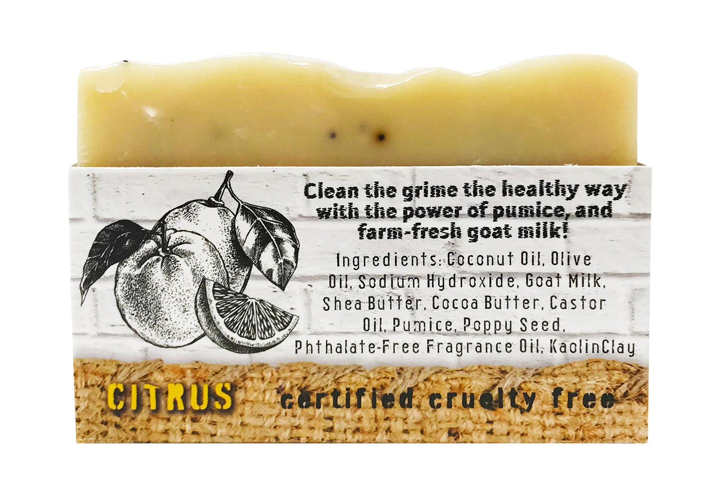 O My! Goat Milk Pumice Soap - Made with Farm-Fresh Goat Milk - Moisturizes skin with Natural Alpha Hydroxy Acids in Goat Milk - Free of Parabens & More - Leaping Bunny Certified - Handcrafted