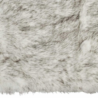 2' X 3' Gray And Ivory Faux Fur Area Rug