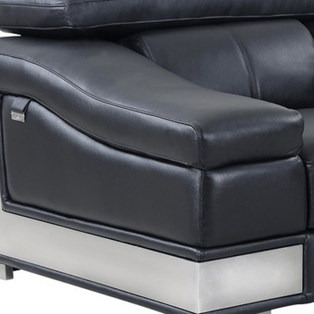 49" Gray Genuine Leather Arm Chair