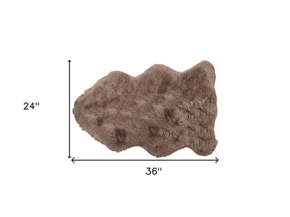 2' X 3' Taupe Genuine Sheepskin Shag Area Rug