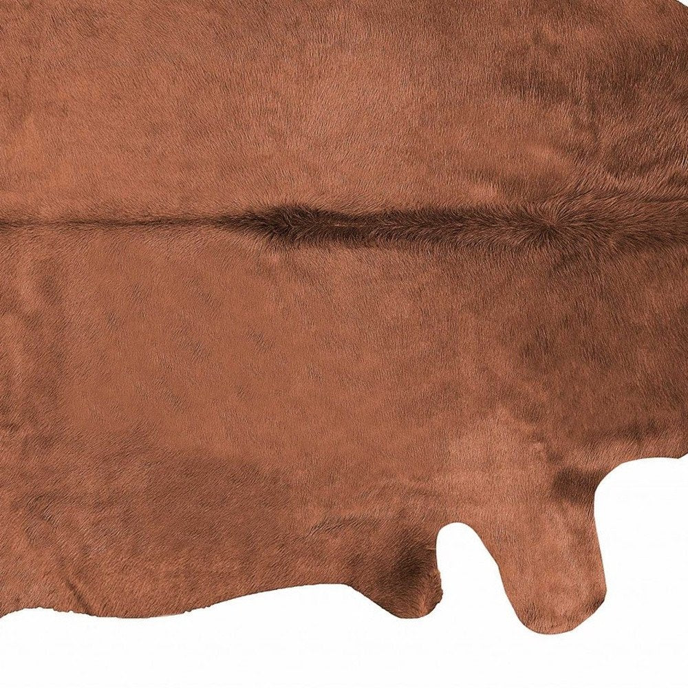 6' X 7' Burgundy Cowhide Area Rug