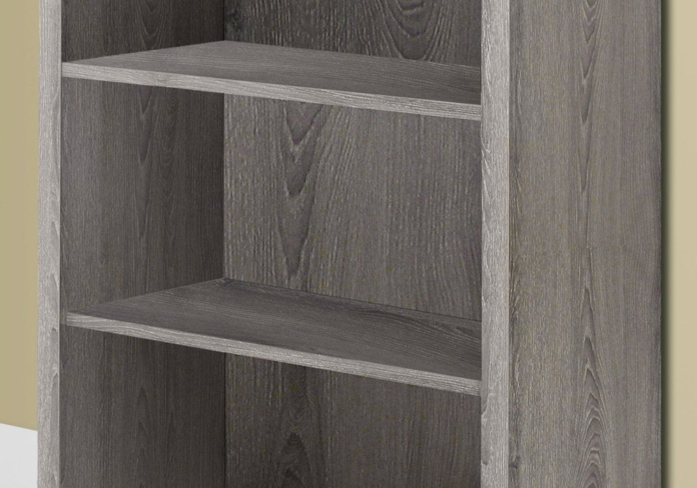Taupe Wood Four Tier Bookcase