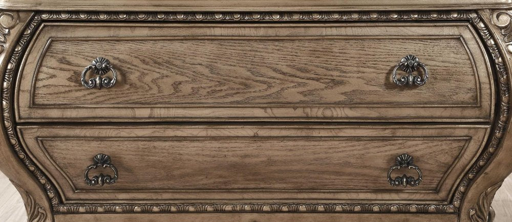 21" Brown Solid Wood Six Drawer