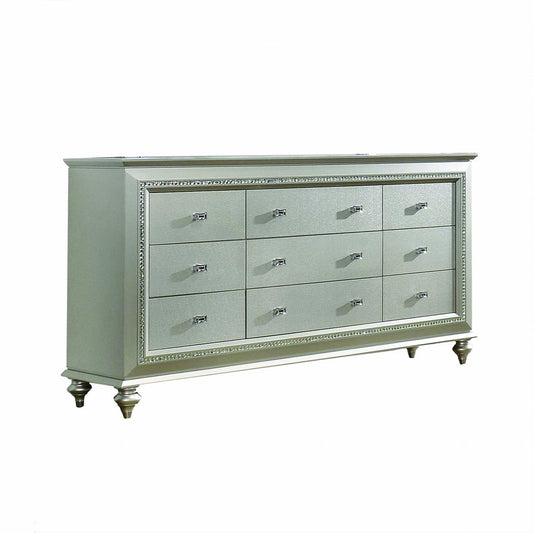 18" Champagne Wood Five Drawer Dresser
