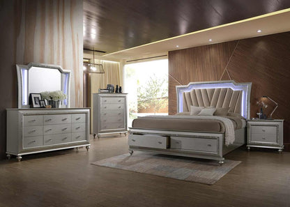 66" Champagne Solid Wood Nine Drawer Double Dresser