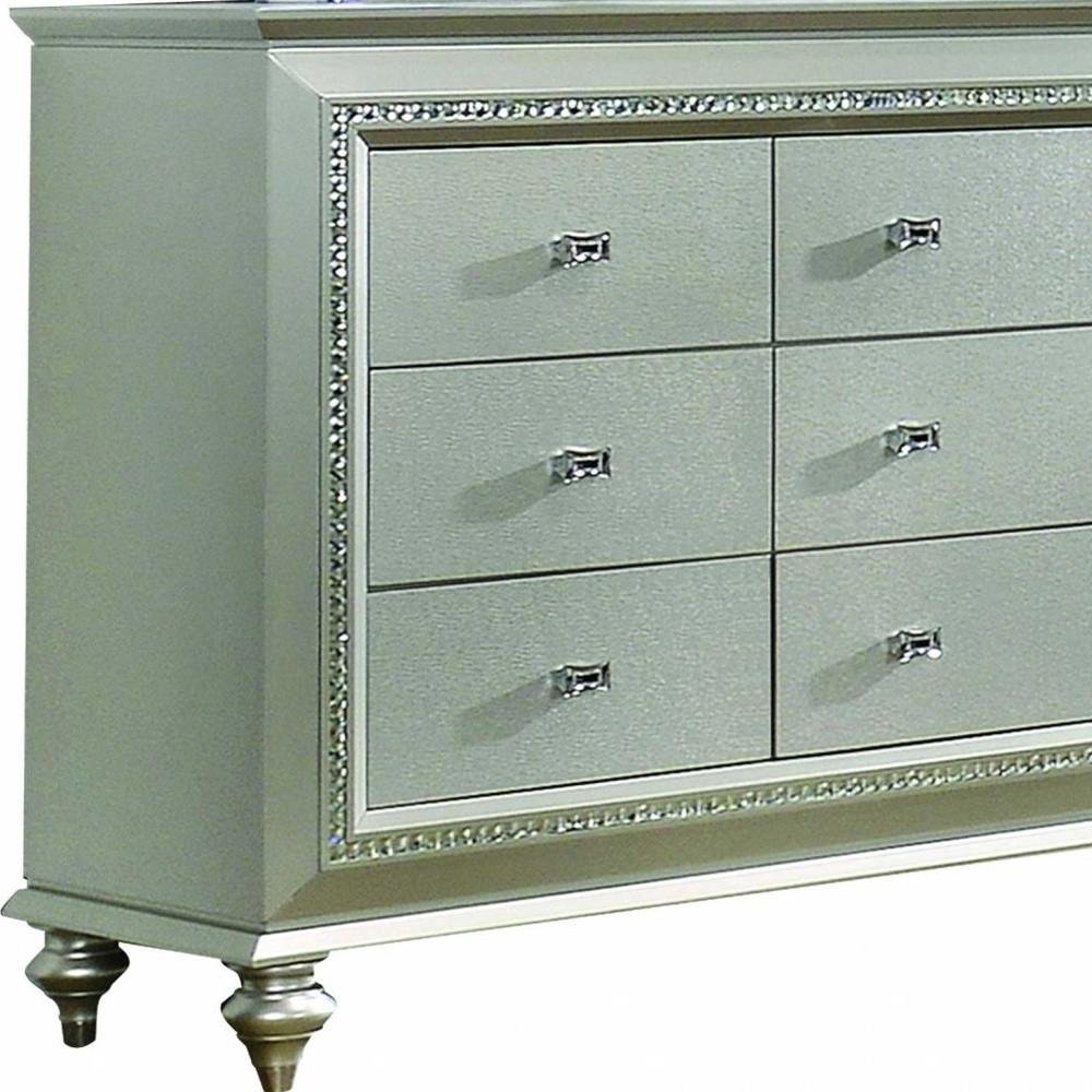 18" Champagne Wood Five Drawer Dresser