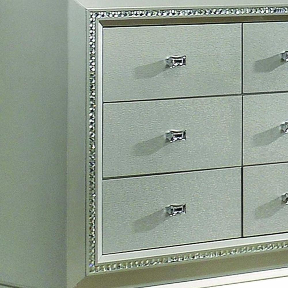 18" Champagne Wood Five Drawer Dresser