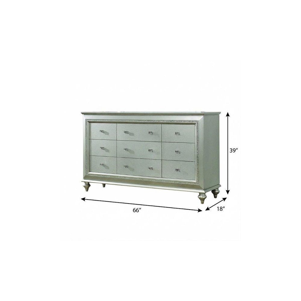 18" Champagne Wood Five Drawer Dresser