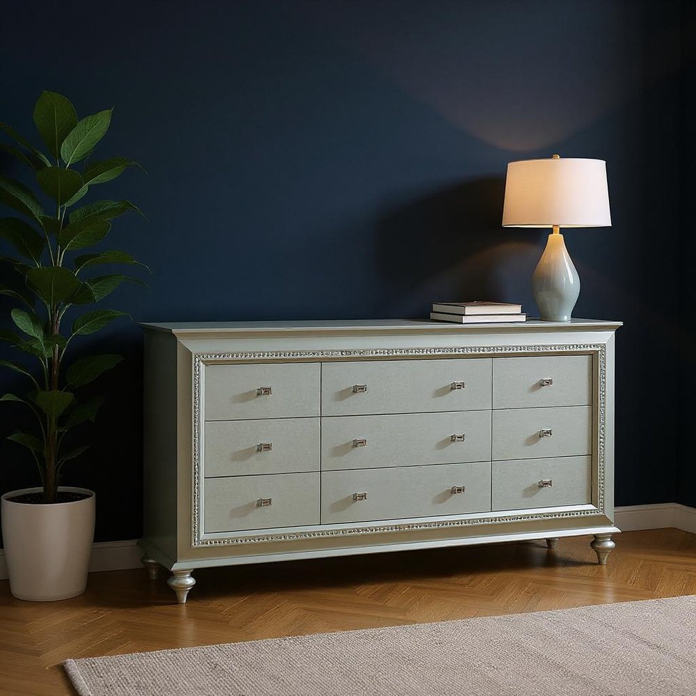 18" Champagne Wood Five Drawer Dresser