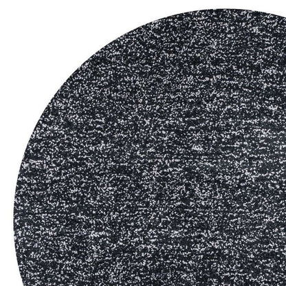 8' Black And White Hand Woven Round Rug