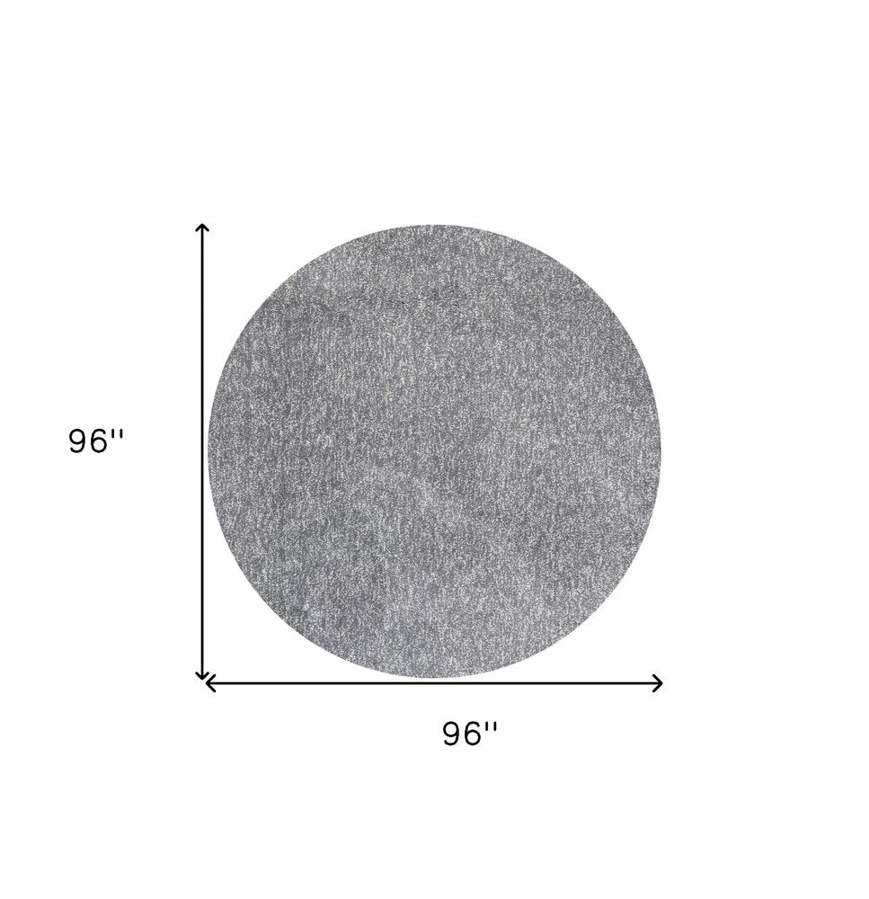 8' Gray Round Hand Woven Area Rug