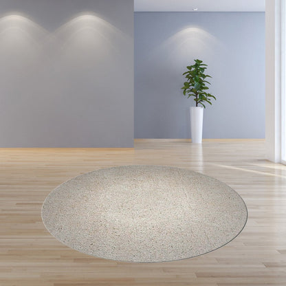 8' Ivory Hand Woven Round Rug