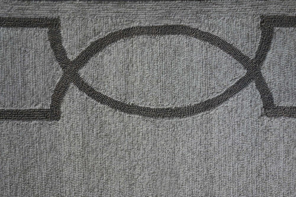 6' X 9' Ivory And Gray Geometric Hand Hooked Area Rug
