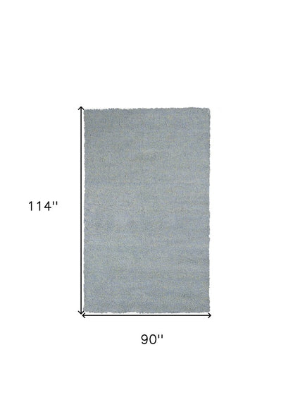 8' Blue Hand Woven Round Rug