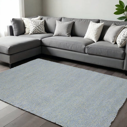 8' Blue Hand Woven Round Rug