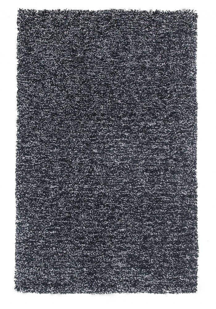 8' Black And White Hand Woven Round Rug