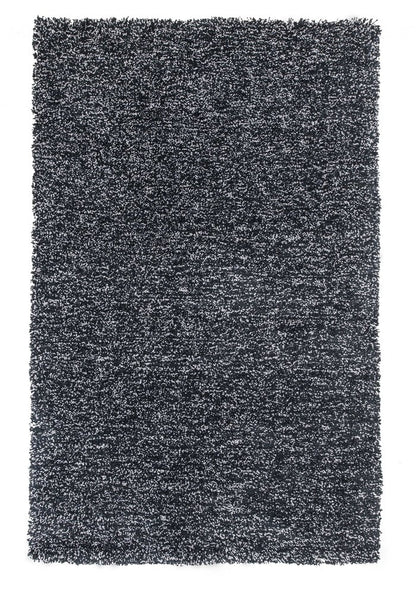 8' Black And White Hand Woven Round Rug