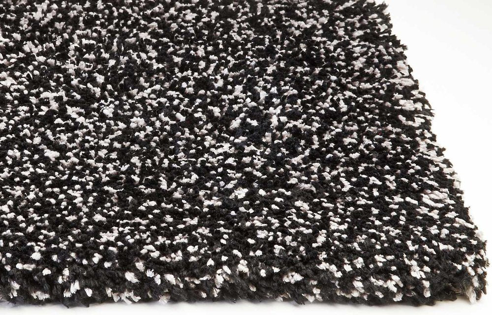 8' Black And White Hand Woven Round Rug