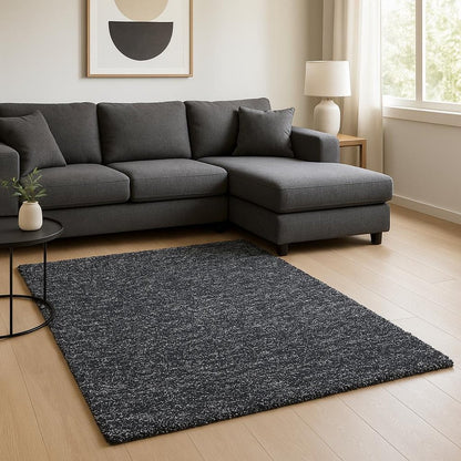 8' Black And White Hand Woven Round Rug