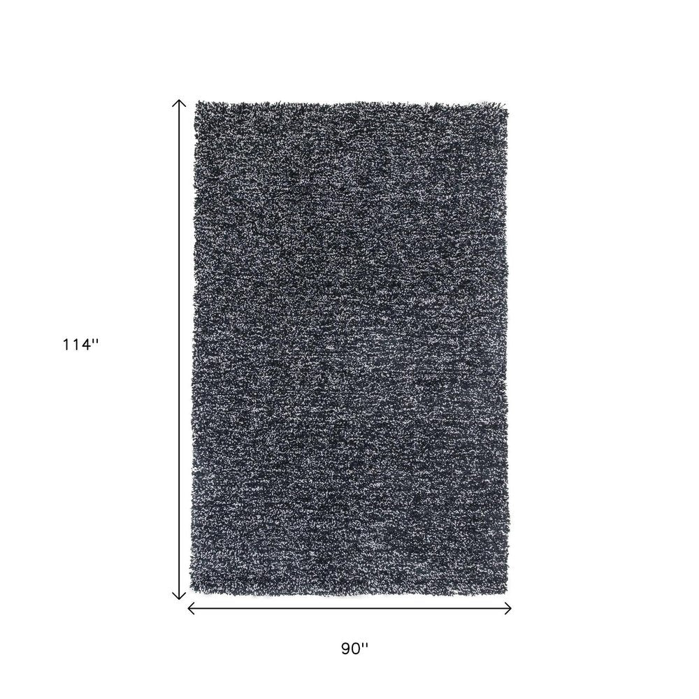 8' Black And White Hand Woven Round Rug