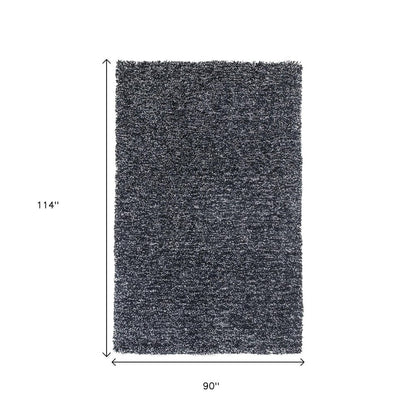 8' Black And White Hand Woven Round Rug