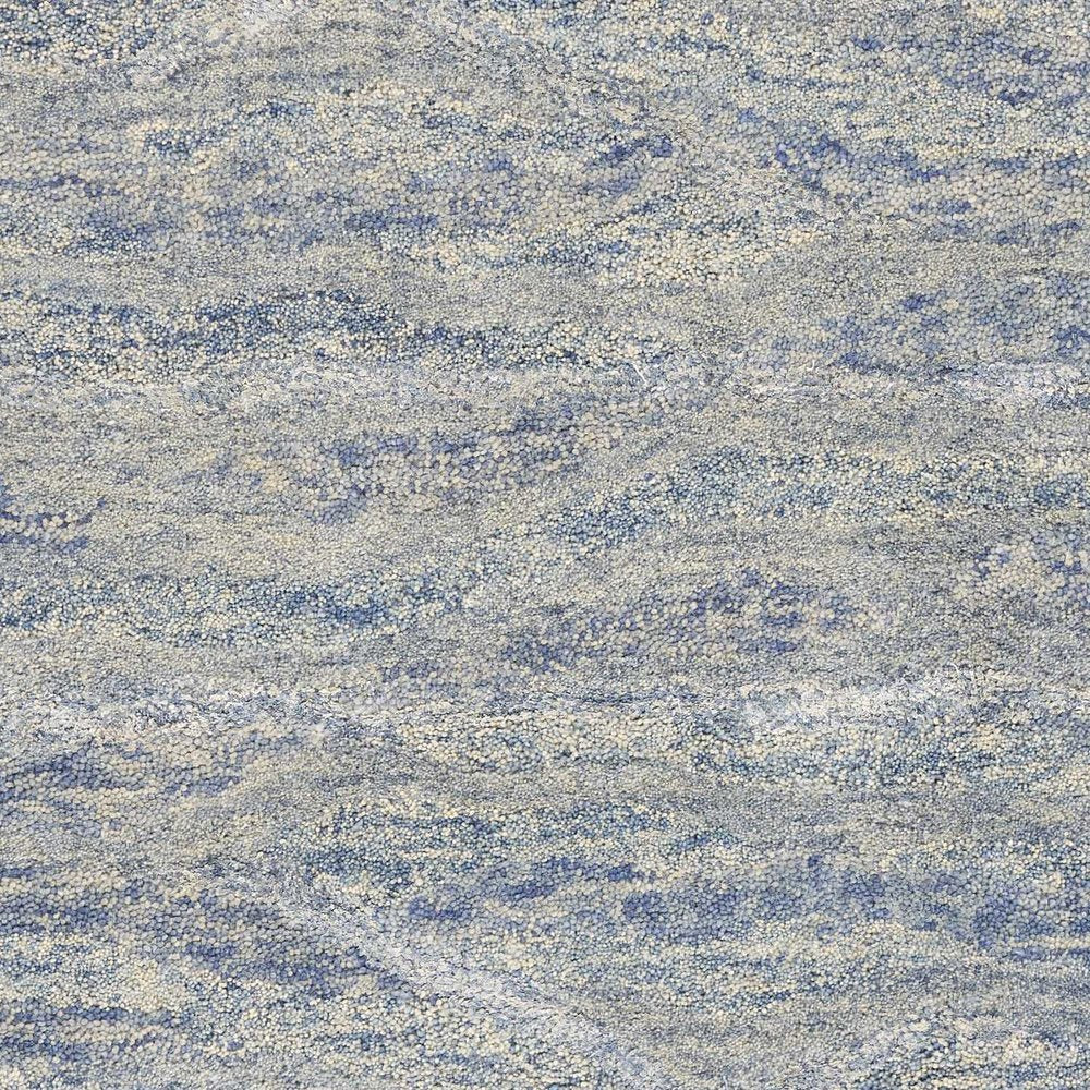 9' X 12' Blue And Beige Wool Abstract Hand Tufted Area Rug