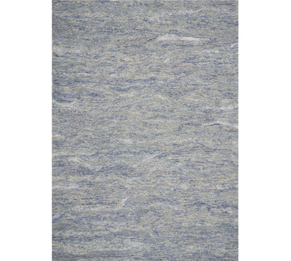9' X 12' Blue And Beige Wool Abstract Hand Tufted Area Rug