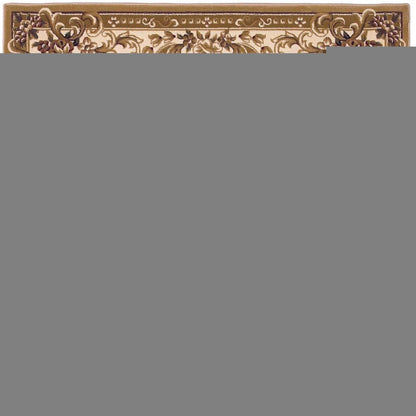 10' X 13' Beige Ivory And Brown Floral Medallion Area Rug