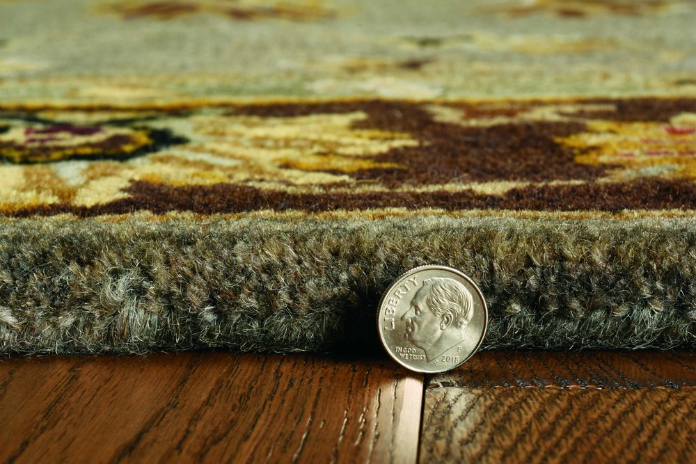 3' X 5' Gray Brown And Ivory Wool Floral Medallion Hand Tufted Area Rug