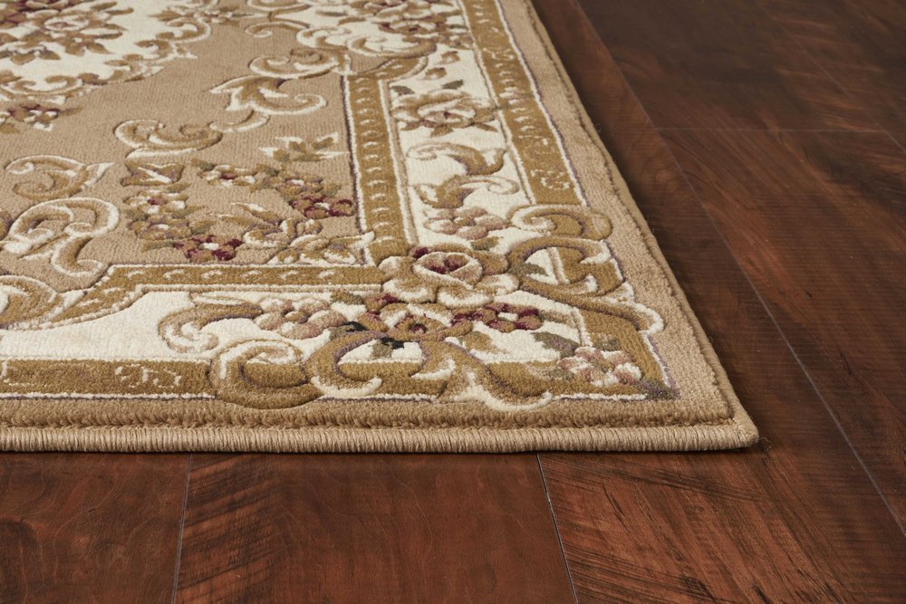 5' X 8' Plum And Ivory Floral Medallion Area Rug