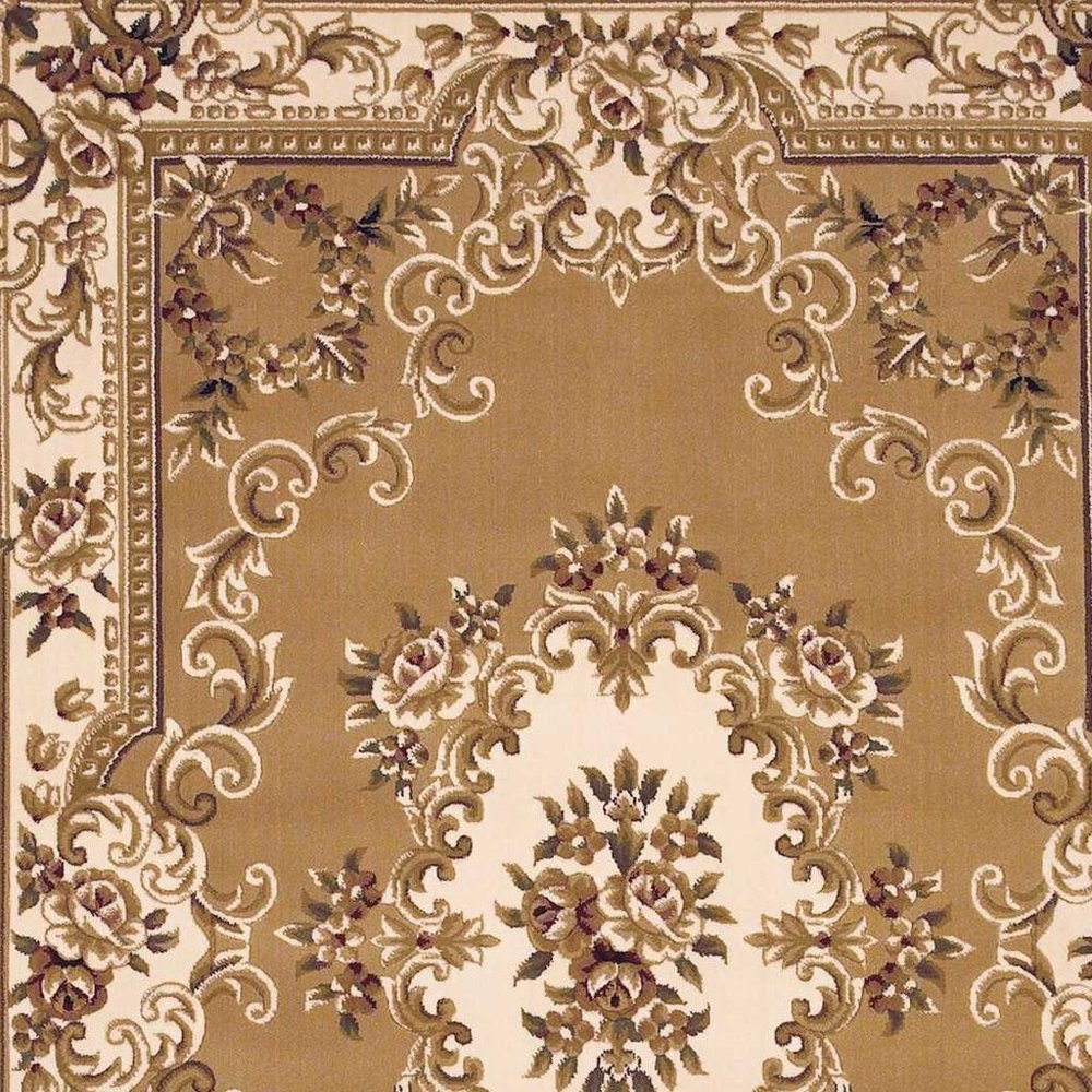 5' X 8' Plum And Ivory Floral Medallion Area Rug