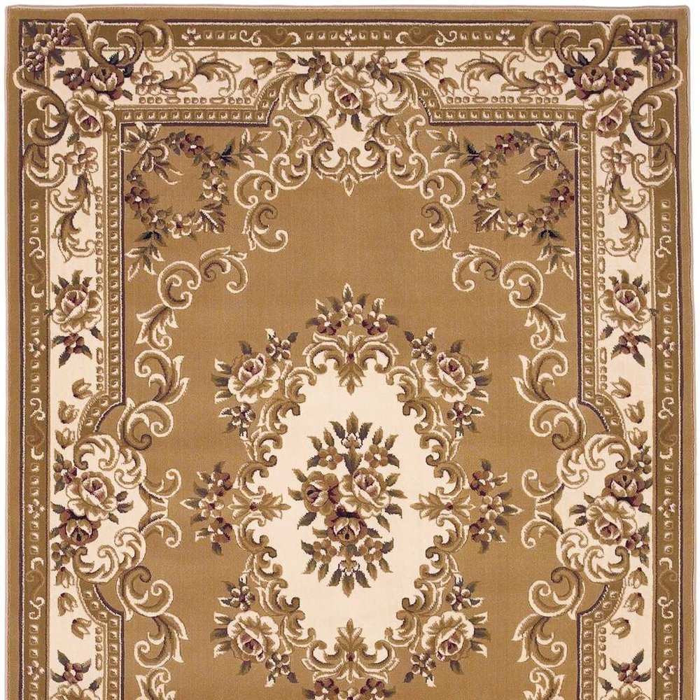 5' X 8' Plum And Ivory Floral Medallion Area Rug
