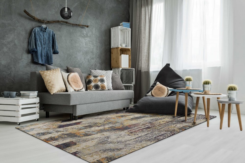 7' Champagne And Beige Damask Round Rug