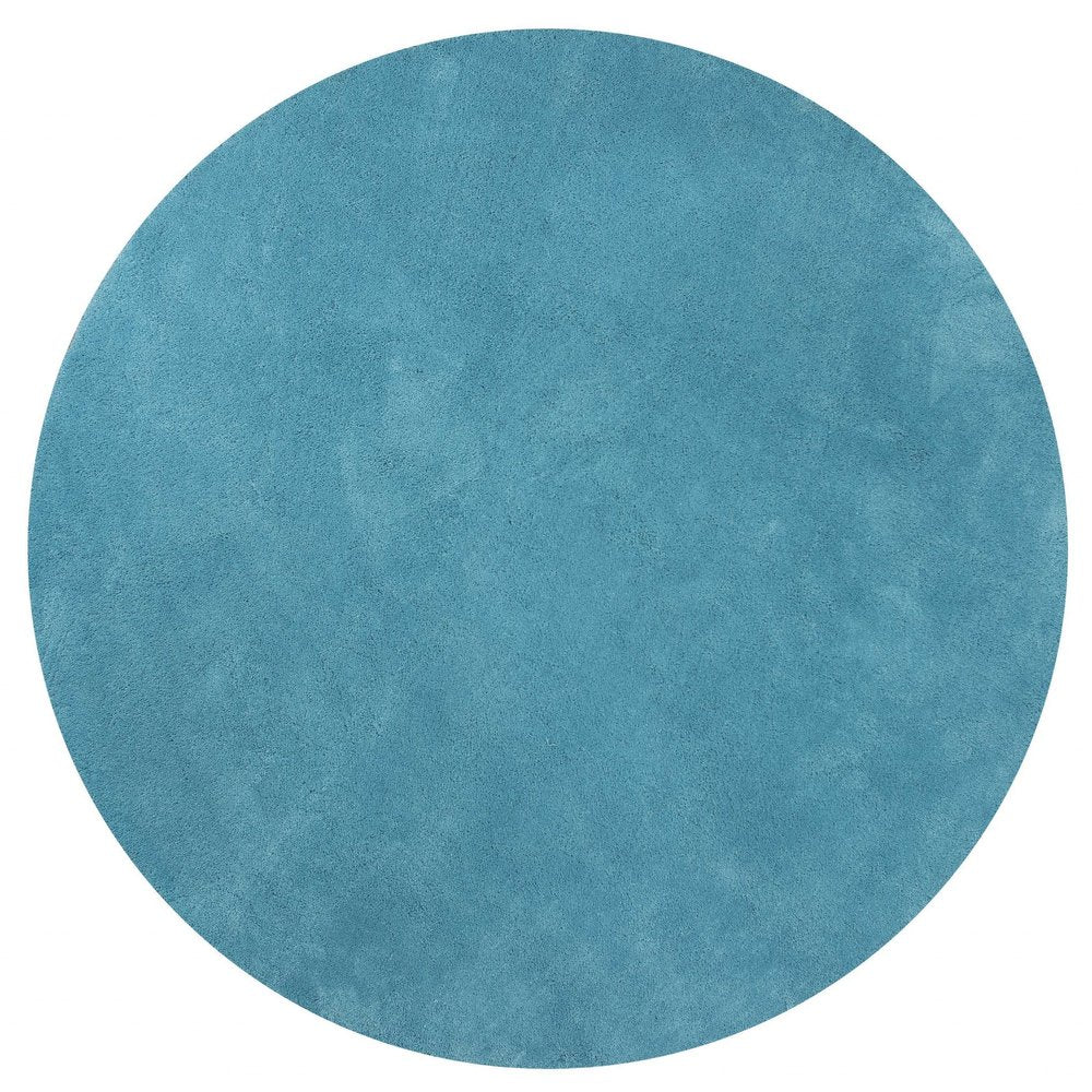 8' X 10' Blue Shag Hand Woven Area Rug