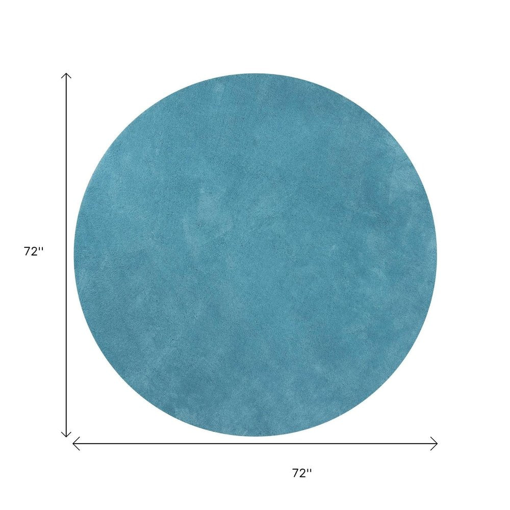 8' X 10' Blue Shag Hand Woven Area Rug