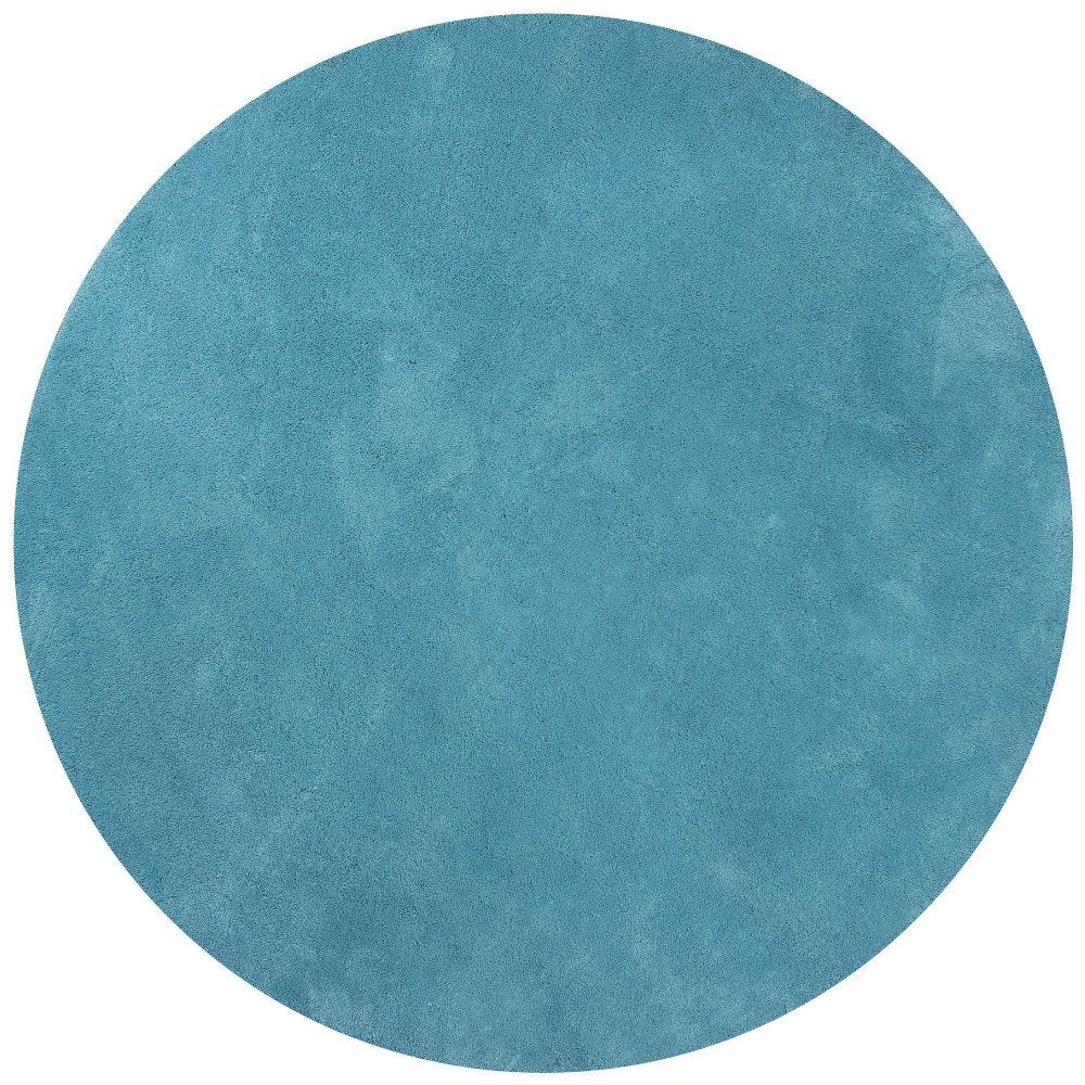 8' X 10' Blue Shag Hand Woven Area Rug
