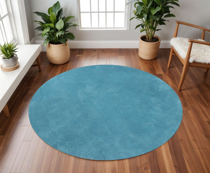 8' X 10' Blue Shag Hand Woven Area Rug
