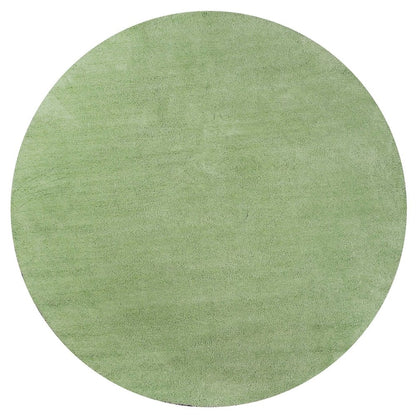 6' Green Shag Hand Woven Round Rug