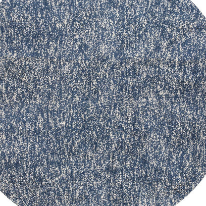 6' Indigo And Ivory Abstract Hand Woven Round Rug