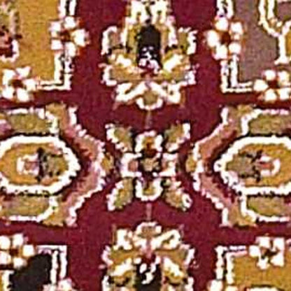 7' Red Orange And Black Quatrefoil Octagon Rug