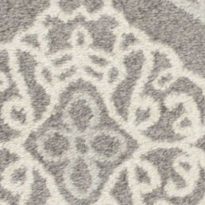 7' X 11' Silver Geometric Mosaic Uv Treated Indoor Area Rug