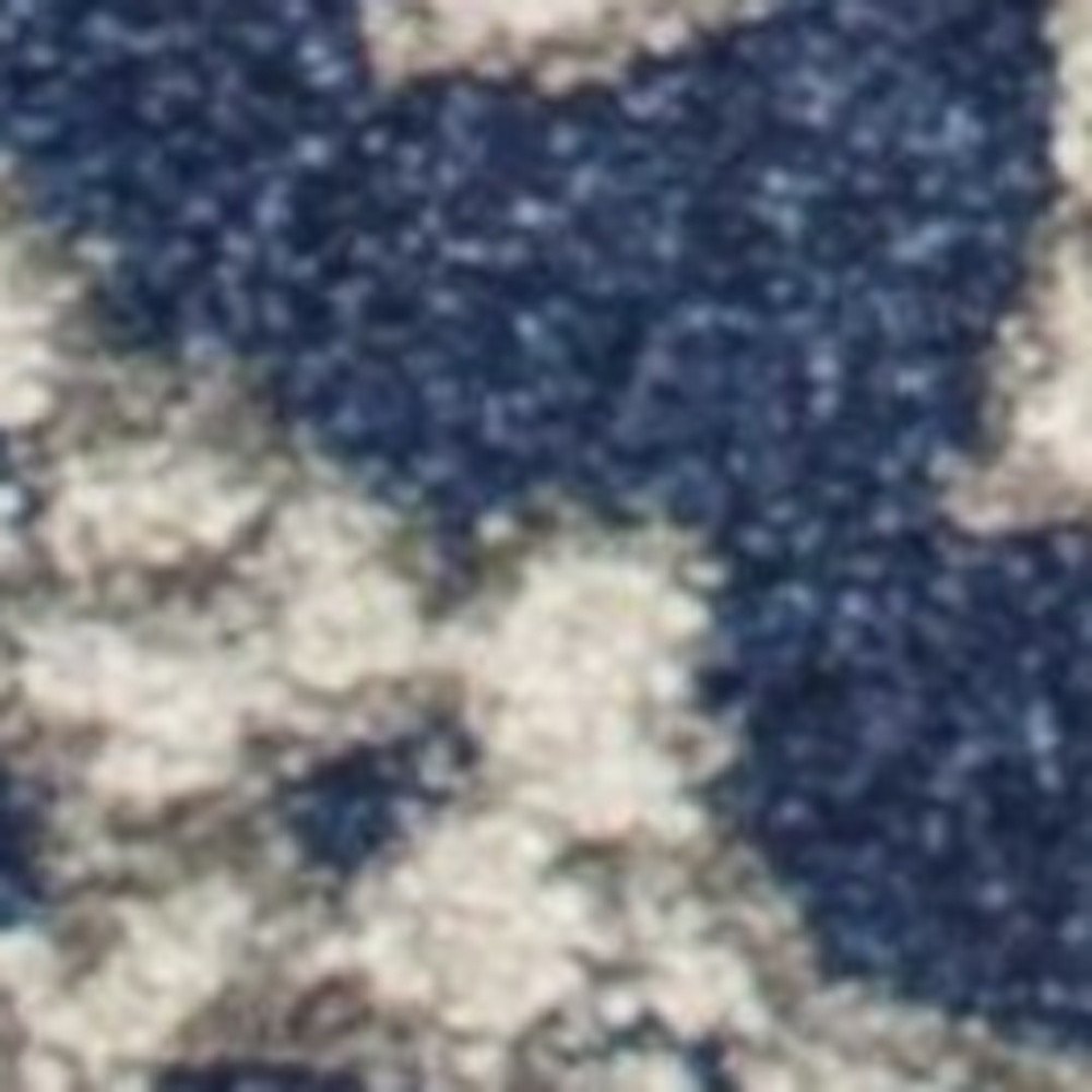 2' X 3' Blue And Ivory Floral Medallion Area Rug