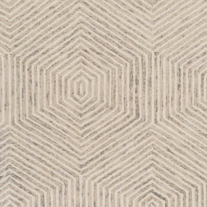 2' X 4' Sand And Beige Wool Geometric Hand Tufted Area Rug