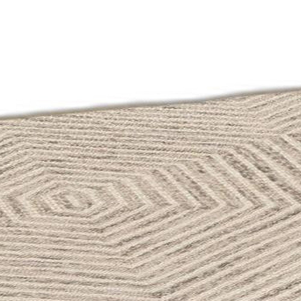 2' X 4' Sand And Beige Wool Geometric Hand Tufted Area Rug