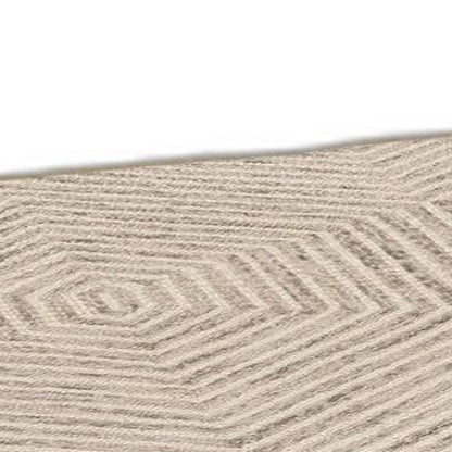 2' X 4' Sand And Beige Wool Geometric Hand Tufted Area Rug